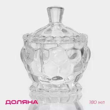 Сахарница Доляна «Гранатовый браслет», 180 мл, 8,510 см, стекло