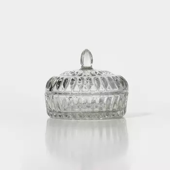 Сахарница ZARRIN, 300 мл, d=13 см, h=11 см, стекло, прозрачная