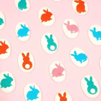 Сахарные фигурки-медальоны "Кролик" 35*25 мм, 63 шт