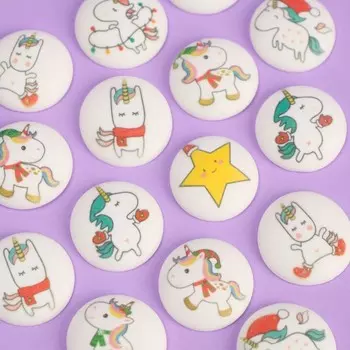 Сахарные фигурки Top decor, "Зимние Единорожки", 27 мм, набор 63 шт.