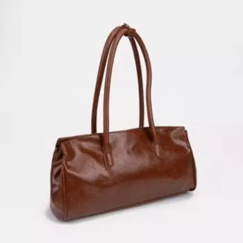 Сумка-саквояж на молнии, цвет коричневый