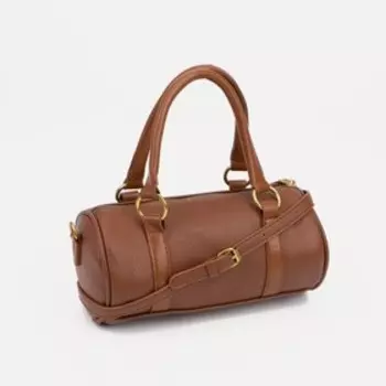 Сумка-саквояж на молнии, цвет коричневый