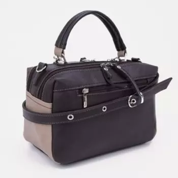 Сумка-саквояж на молнии, цвет коричневый