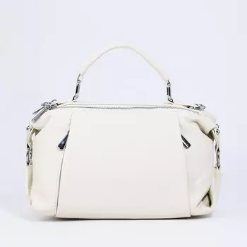 Сумка женская на молнии, цвет белый