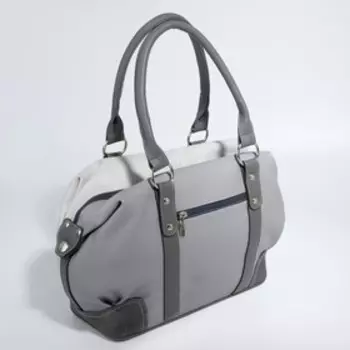 Саквояж, отдел на молнии, длинный ремень, наружный карман, цвет серый