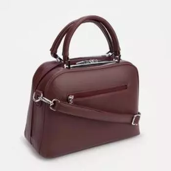 Сумка-саквояж на молнии, цвет бордовый