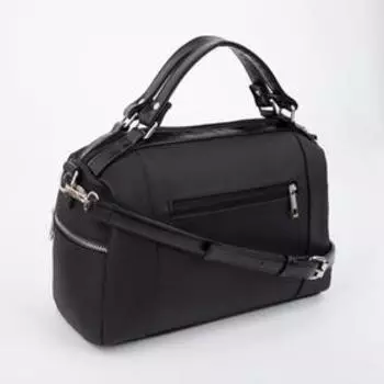 Саквояж, отдел на молнии, наружный карман, длинный ремень, цвет чёрный