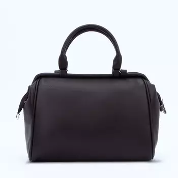 Сумка-саквояж на молнии, наружный карман, длинный ремень, цвет коричневый