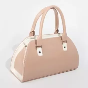 Сумка-саквояж на молнии, наружный карман, длинный ремень, цвет розовый