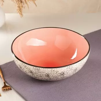 Салатница "Персия", керамика, розовая, 25.5 см, 2.7 л, Иран