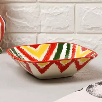 Салатник узбекский Риштанская Керамика «Атлас», 175.5 см, разноцветная