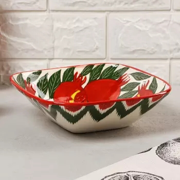 Салатник узбекский Риштанская Керамика «Гранаты», 19 см, 900 мл, МИКС
