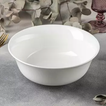 Салатник фарфоровый, 1,6 л, цвет белый