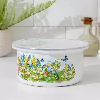 Салатник, 1,9 л, деколь МИКС (белый)