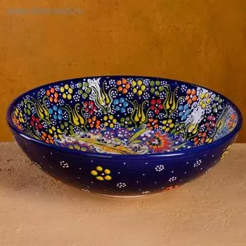 Салатник 25см "Рельеф особый" синий