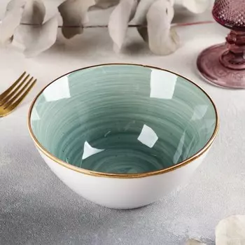 Салатник «Сапфир», 15,5×7 см, цвет серо-зелёный