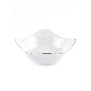 Салатник Cmielow Rococo «Узор платина», длина 17 см