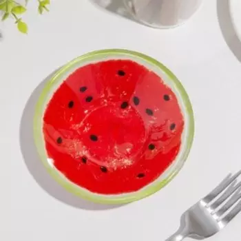 Салатник Доляна «Арбуз», 150 мл, 122.5 см, стекло, красный