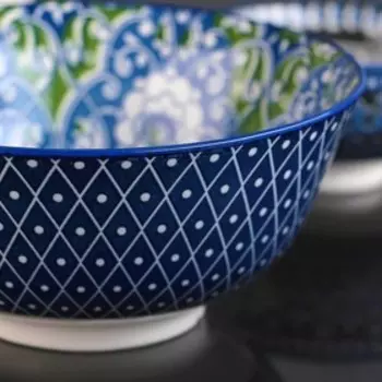 Салатник керамический Доляна «Джавлон», 600 мл, d=14,5 см, цвет синий