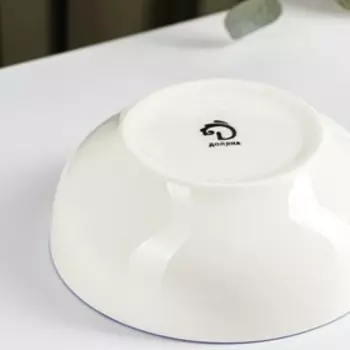 Салатник фарфоровый Доляна «Емеля», 620 мл, d=15,5 см, цвет белый