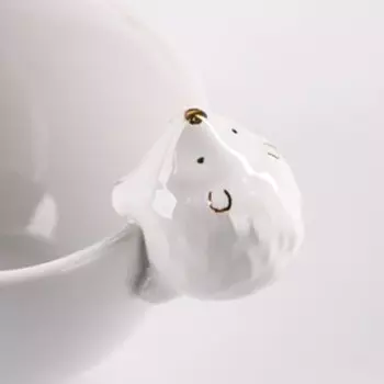 Салатник Доляна «Ёжик в золотом», 300 мл, 12.510.28.7 см, белый