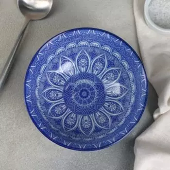 Салатник керамический Доляна «Мавлон», 680 мл, d=16 см, цвет синий