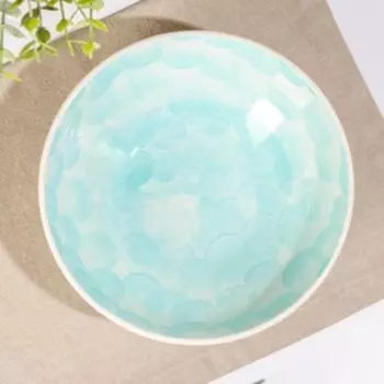 Салатник керамический Доляна «Микаэла», 680 мл, d=17,8 см, цвет бирюзовый