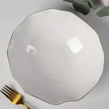 Салатник Доляна «Млечный путь», 1.4 л, d=22 см, фарфор, белый в крапинку