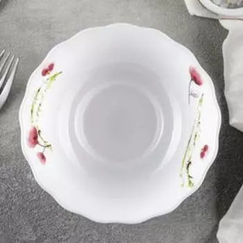 Салатник Доляна «Нежные маки», 430 мл, d=15,5 см