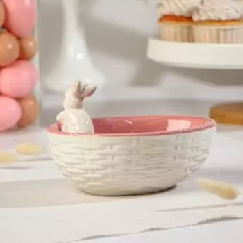 Салатник Доляна «Зайка», 430 мл, 181411 см, розовый