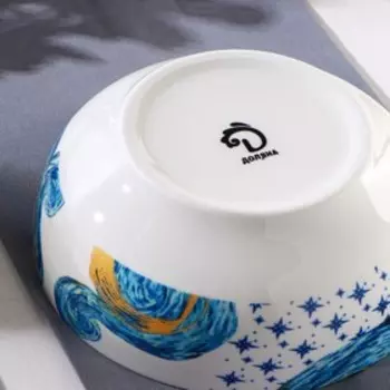 Салатник Доляна «Звёздная ночь», 600 мл, d=15.5 см, фарфор