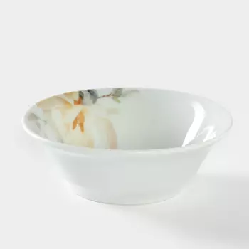 Салатник фарфоровый «Белый шиповник», 360 мл