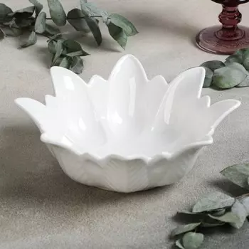 Салатник Magistro «Цветочек Бланш», d=21.6 см, фарфор, белый