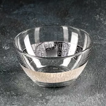 Салатник «Геометрия», d=11 см, с гравировкой и напылением, цвет напыления золотой