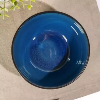 Салатник Доляна «Глянец», d=14 см, керамика, синий