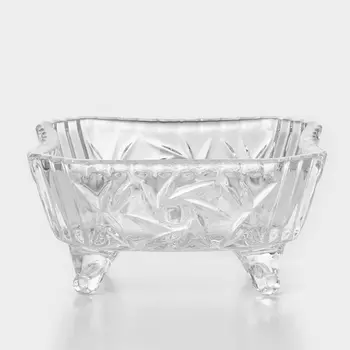 Салатник PINWHEEL, 250 мл, 1212 см, хна ножках, русталь, прозрачный