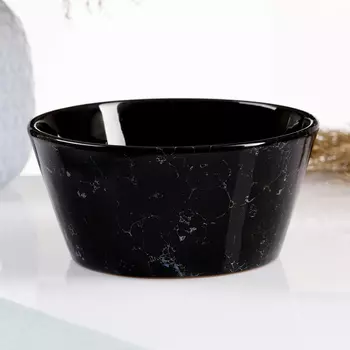 Салатник Борисовская керамика «Вуаль», 500 мл, 714.5 см, чёрный