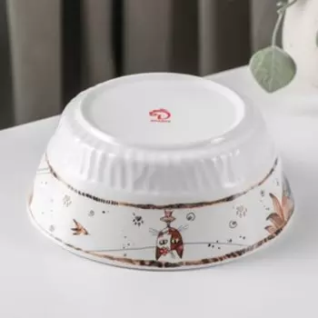 Салатник «Коты-аристократы», 1 л, d=18 см, фарфор, белый