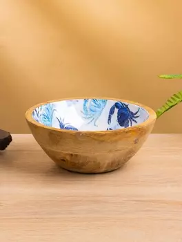 Салатник «Крабы», 17.517.56.5 см, дерево манго