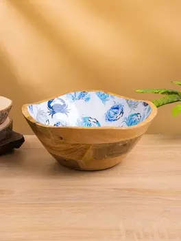 Салатник «Крабы», 232310.5 см, дерево манго