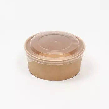 Салатник крафт, с пластиковой крышкой, 750 мл