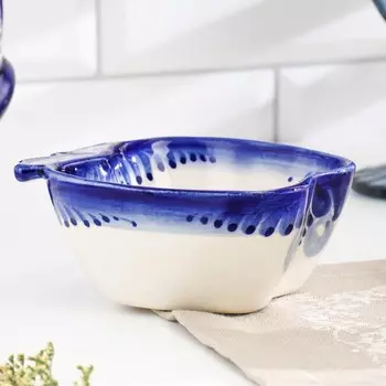 Салатник-креманка "Яблоко", 200 мл, 5х11 см, гжель, фарфор