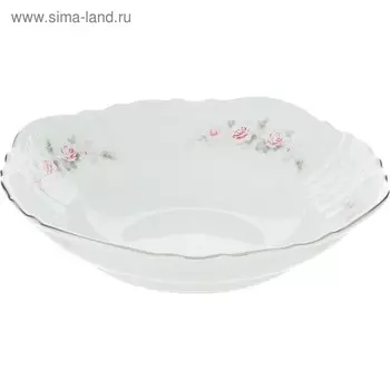 Салатник круглый Bernadotte, декор «Бледные розы, отводка платина», 23 см