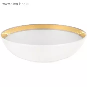 Салатник круглый Christine, декор «Платиново-золотая лента», 19 см