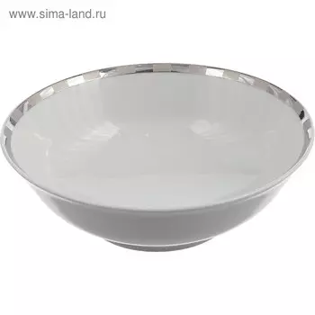 Салатник круглый Opal, декор «Платиновые пластинки», 16 см