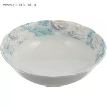 Салатник круглый Rose, декор «Голубая роза», 16 см