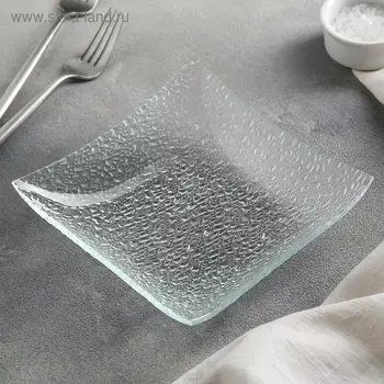 Салатник квадратный, 300 мл, 16 см, цвет прозрачный