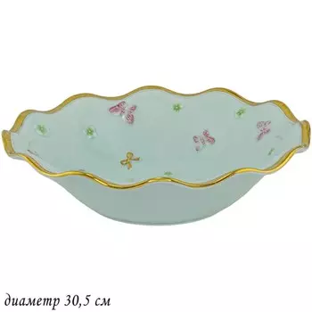 Салатник Lenardi «Бабочки», d=30.5 см, цвет ментоловый