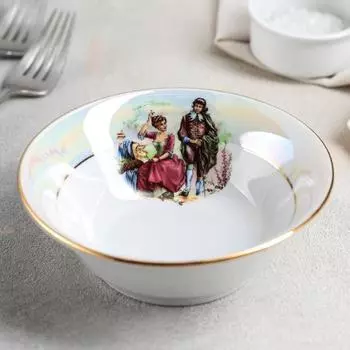 Салатник Добрушский завод «Мадонна», 360 мл, d=14.5 см, фарфор, белый, рисунок МИКС