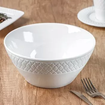 Салатник фарфоровый Magistro Argos, 1,4 л, 209 см, цвет белый